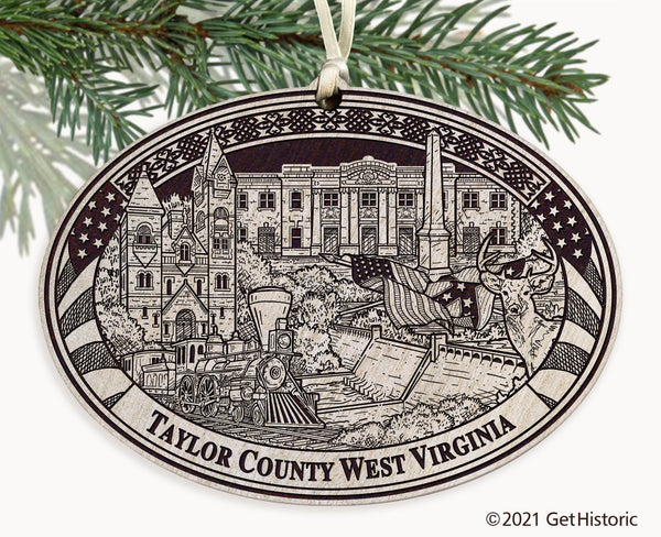 Taylor County West Virginia Engraved Ornament