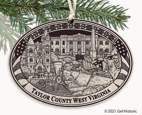 Taylor County West Virginia Engraved Ornament
