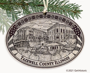 Tazewell County Illinois Engraved Ornament