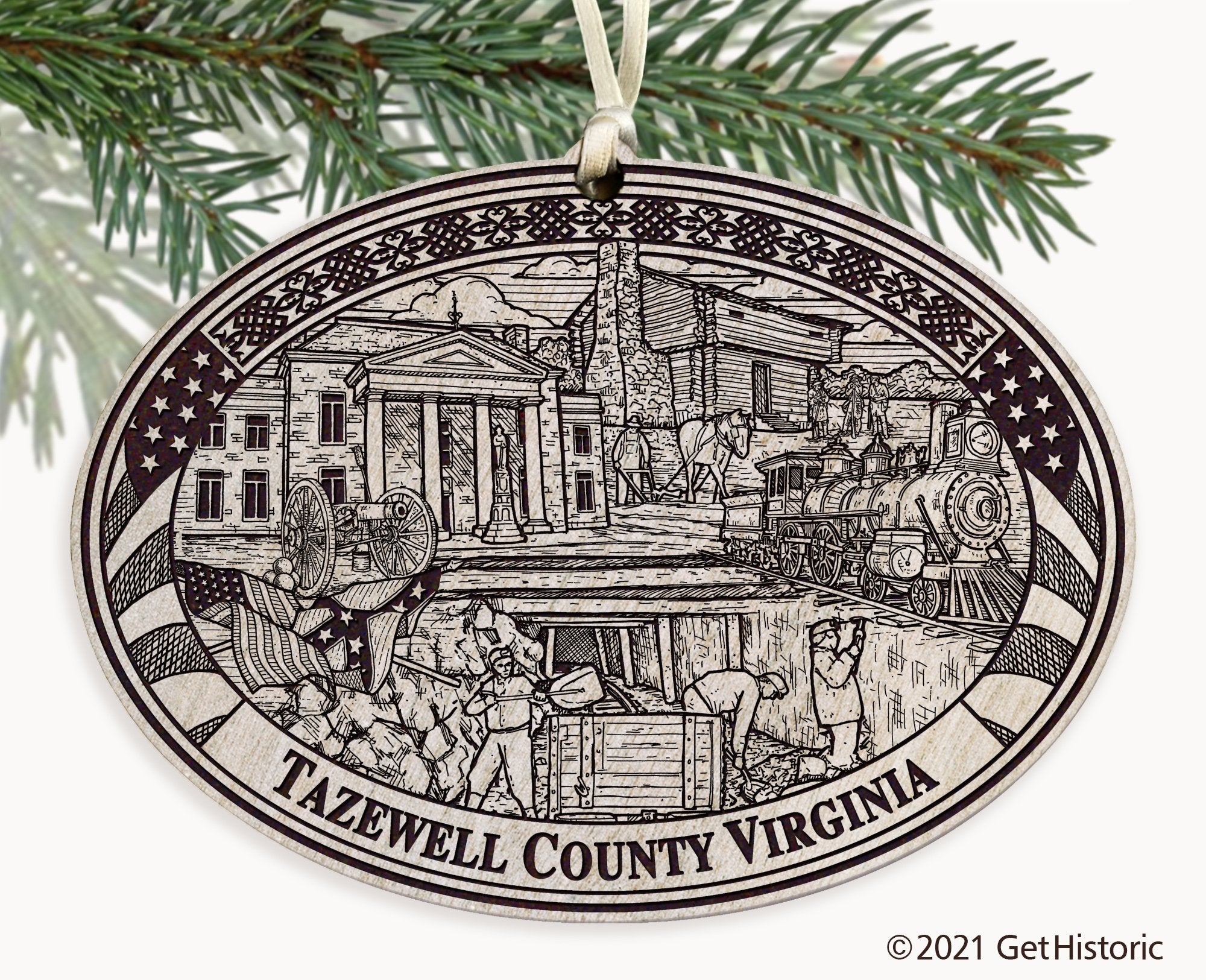 Tazewell County Virginia Engraved Ornament