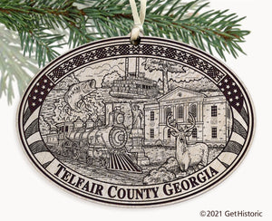 Telfair County Georgia Engraved Ornament