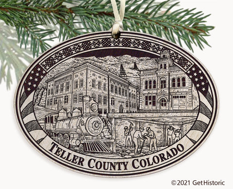 Teller County Colorado Engraved Ornament