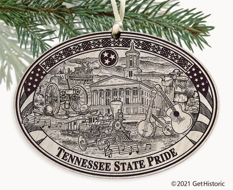 Tennessee State Engraved Ornament