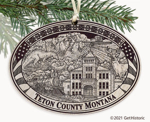 Teton County Montana Engraved Ornament