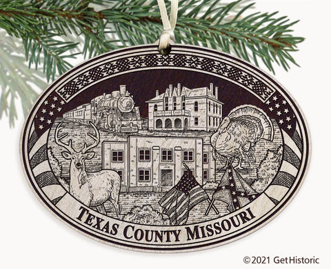 Texas County Missouri Engraved Ornament