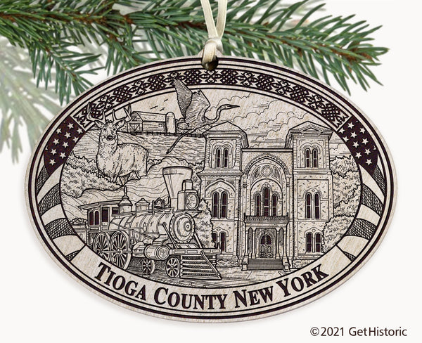 Tioga County New York Engraved Ornament
