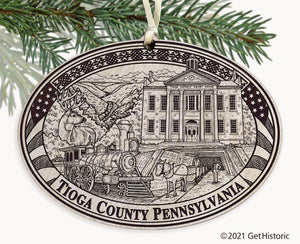Tioga County Pennsylvania Engraved Ornament