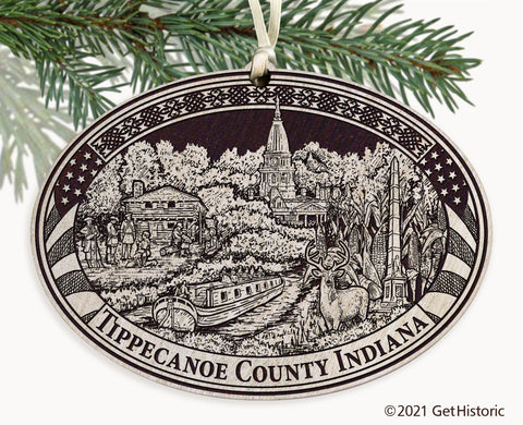 Tippecanoe County Indiana Engraved Ornament