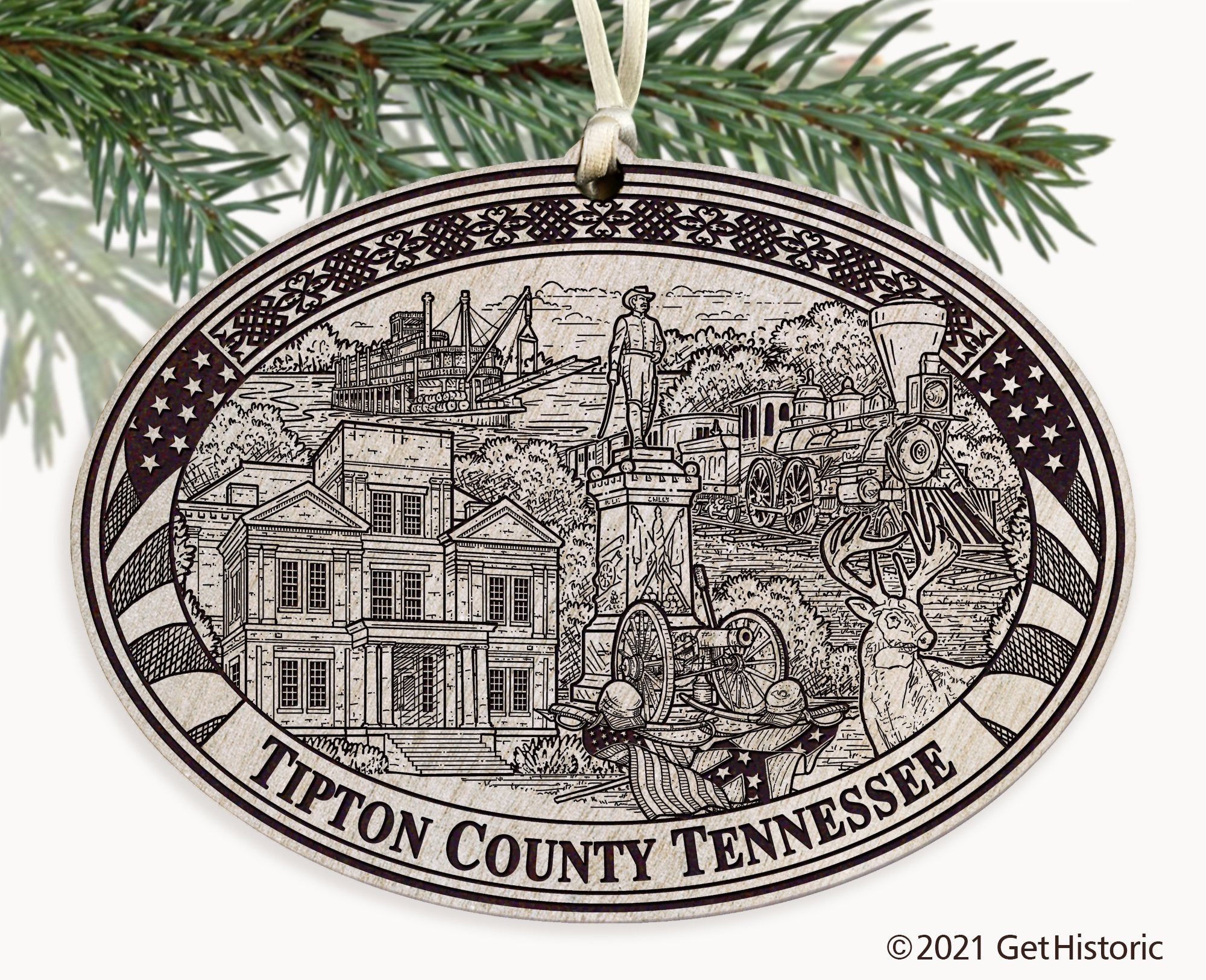Tipton County Tennessee Engraved Ornament
