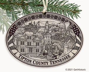 Tipton County Tennessee Engraved Ornament
