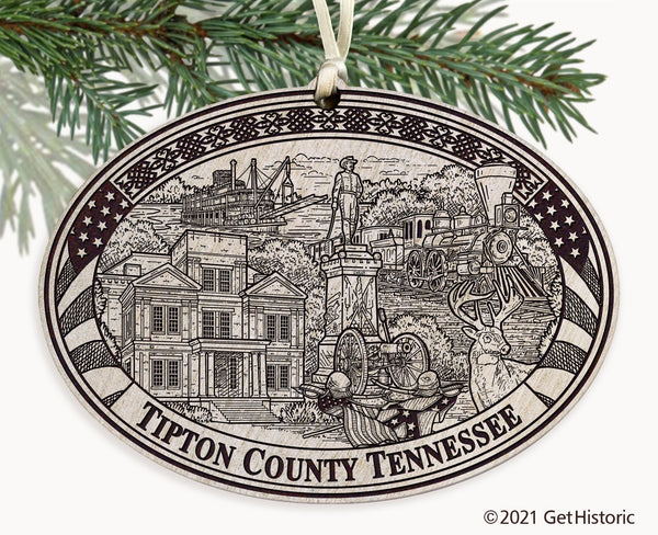 Tipton County Tennessee Engraved Ornament