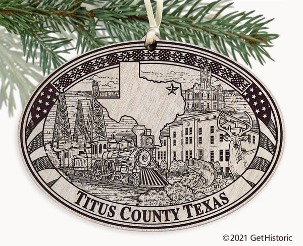 Titus County Texas Engraved Ornament