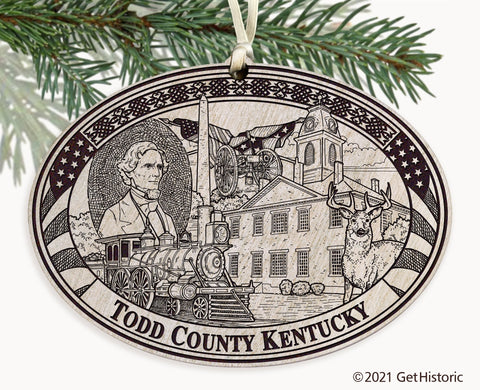 Todd County Kentucky Engraved Ornament