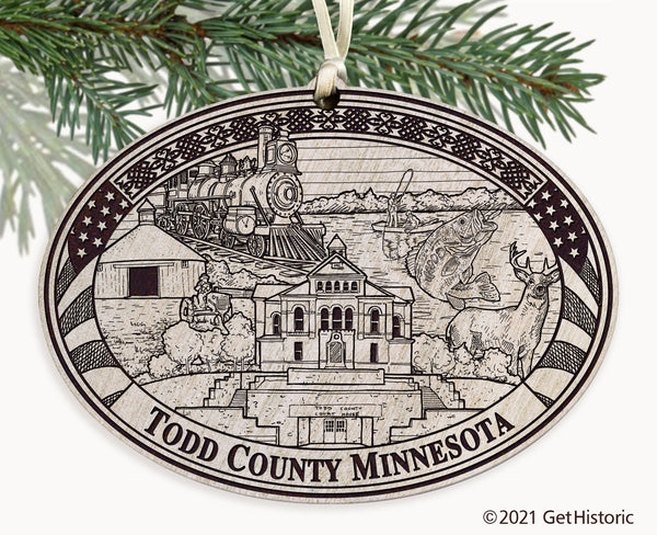 Todd County Minnesota Engraved Ornament