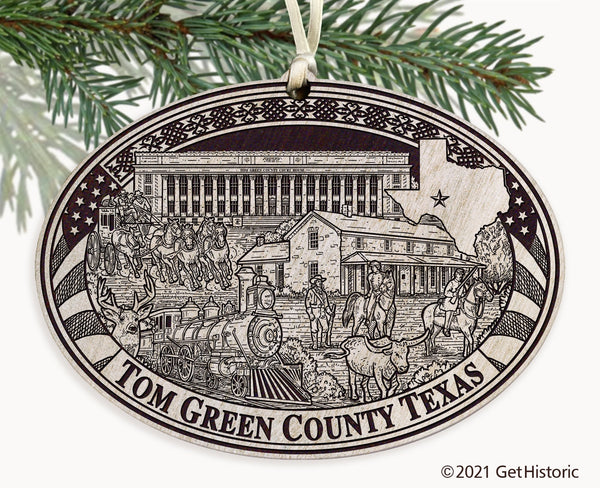 Tom Green County Texas Engraved Ornament