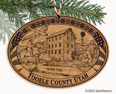 Tooele County Utah Engraved Natural Ornament