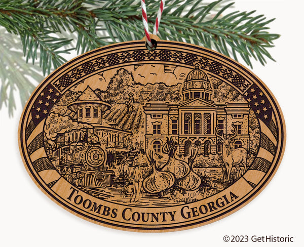 Toombs County Georgia Engraved Natural Ornament