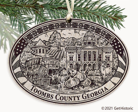 Toombs County Georgia Engraved Ornament