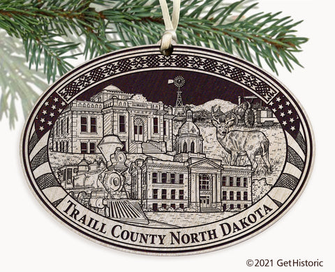 Traill County North Dakota Engraved Ornament