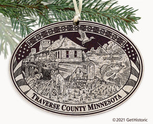 Traverse County Minnesota Engraved Ornament