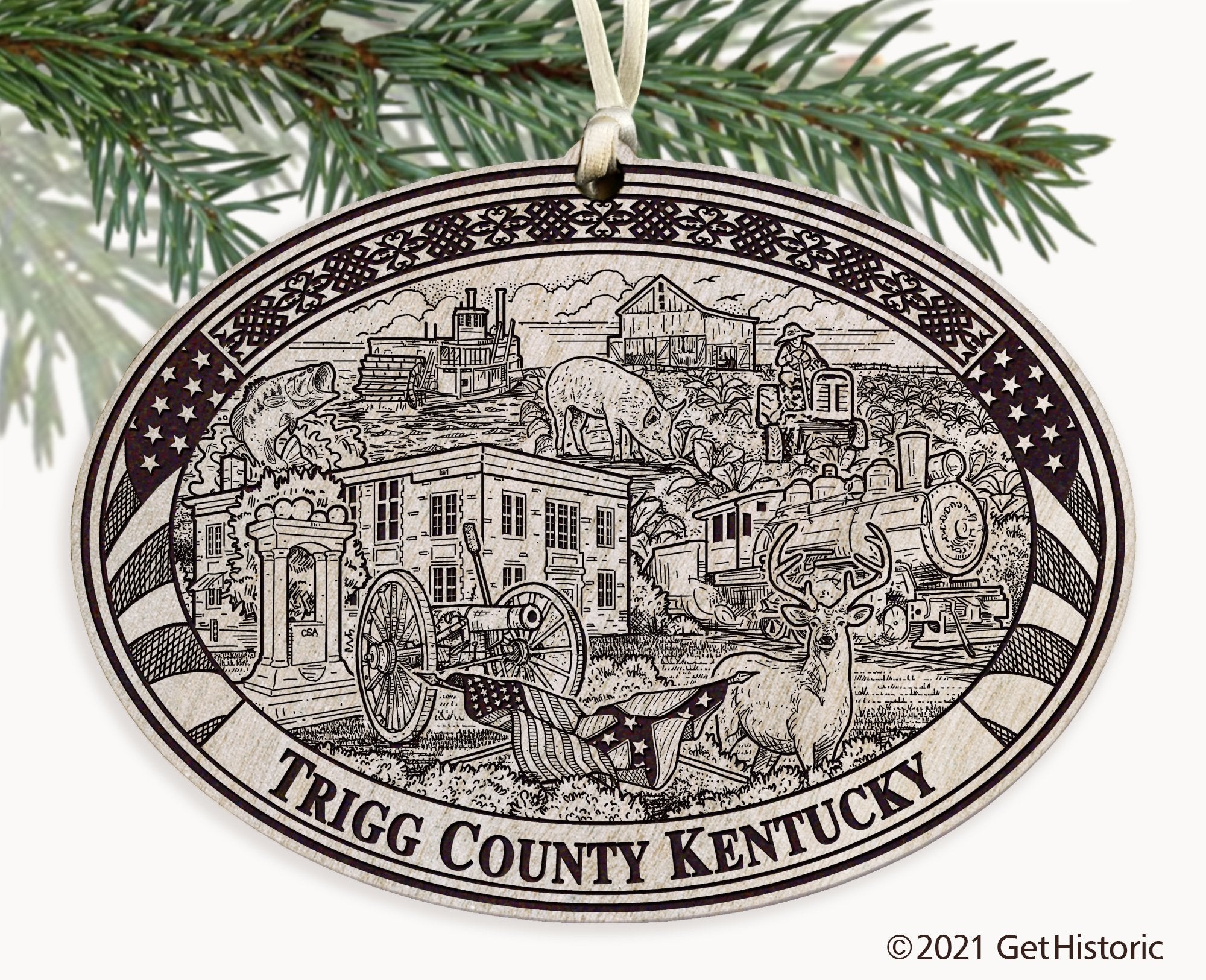 Trigg County Kentucky Engraved Ornament