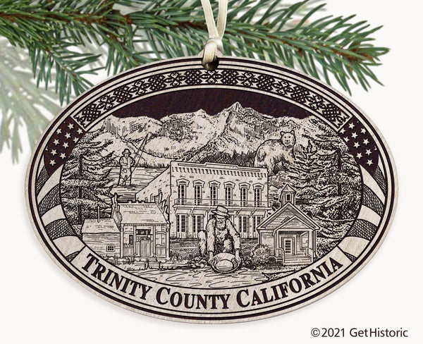 Trinity County California Engraved Ornament