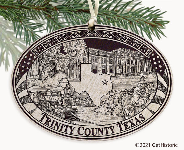 Trinity County Texas Engraved Ornament