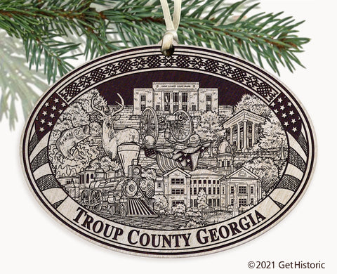 Troup County Georgia Engraved Ornament