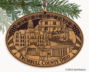 Trumbull County Ohio Engraved Natural Ornament