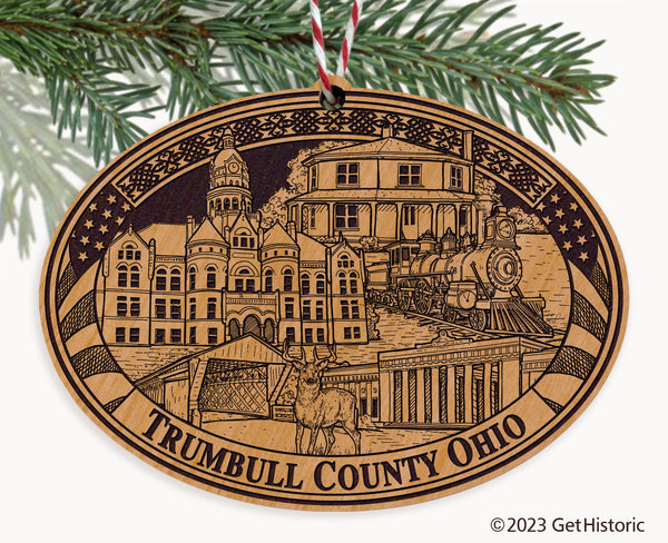 Trumbull County Ohio Engraved Natural Ornament
