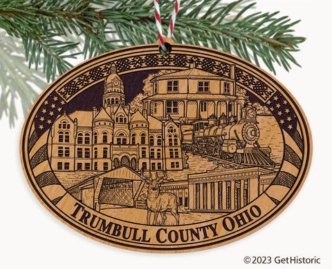 Trumbull County Ohio Engraved Natural Ornament