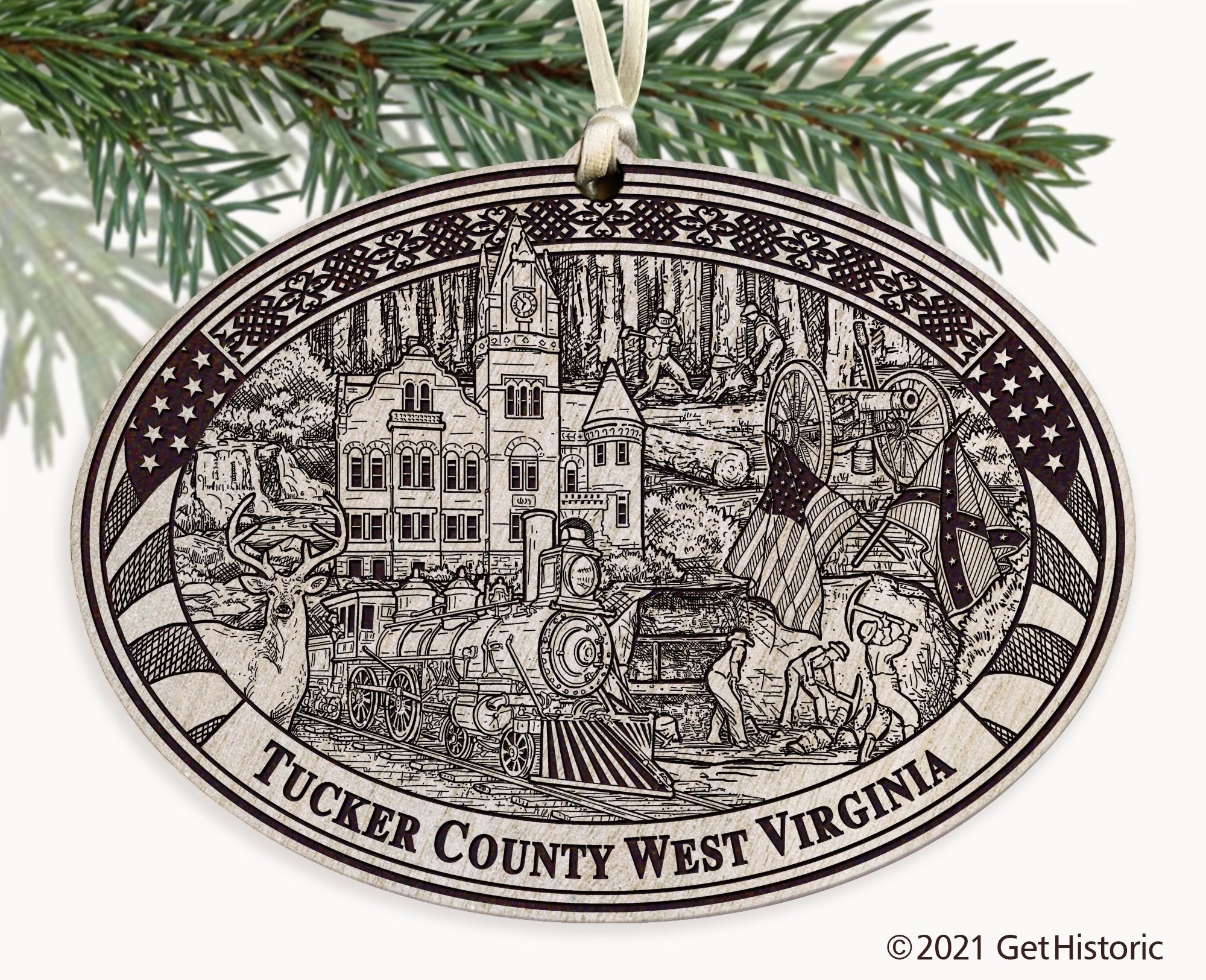 Tucker County West Virginia Engraved Ornament