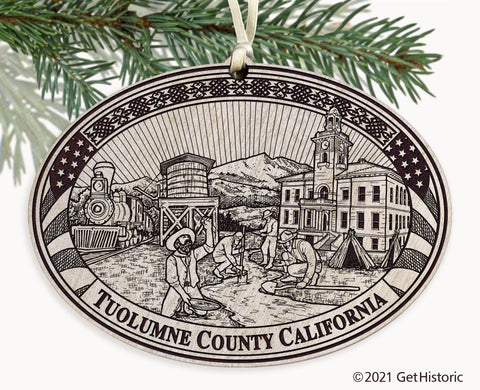 Tuolumne County California Engraved Ornament