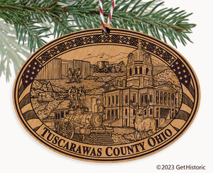 Tuscarawas County Ohio Engraved Natural Ornament