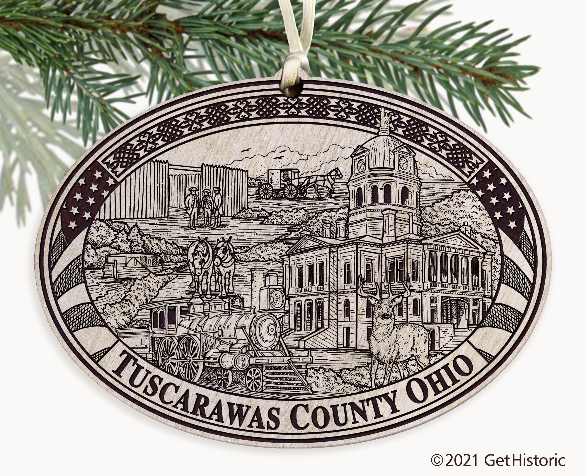 Tuscarawas County Ohio Engraved Ornament