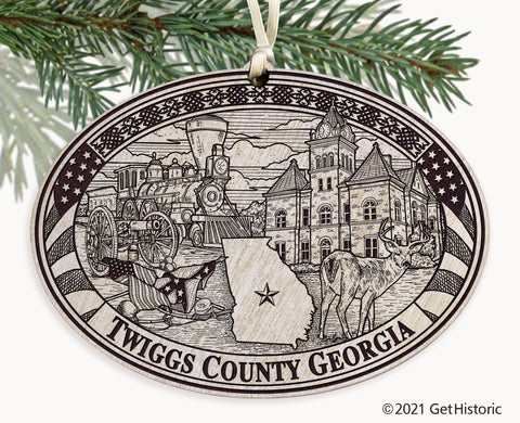 Twiggs County Georgia Engraved Ornament