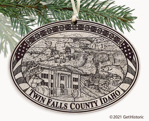 Twin Falls County Idaho Engraved Ornament