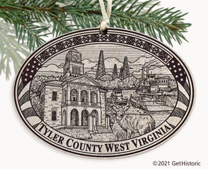 Tyler County West Virginia Engraved Ornament