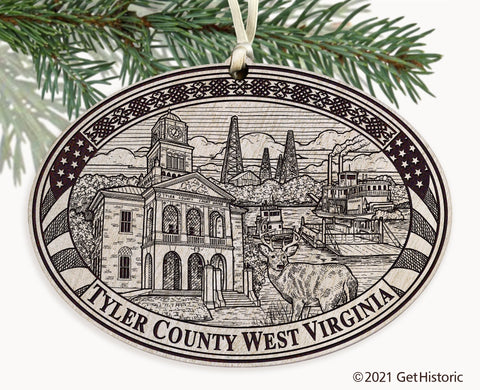 Tyler County West Virginia Engraved Ornament