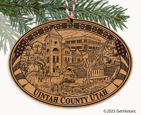 Uintah County Utah Engraved Natural Ornament
