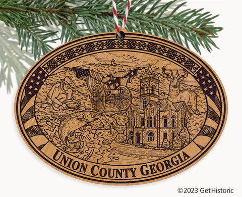 Union County Georgia Engraved Natural Ornament