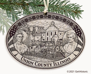 Union County Illinois Engraved Ornament