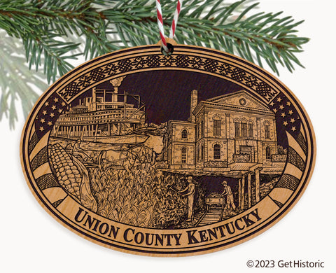 Union County Kentucky Engraved Natural Ornament
