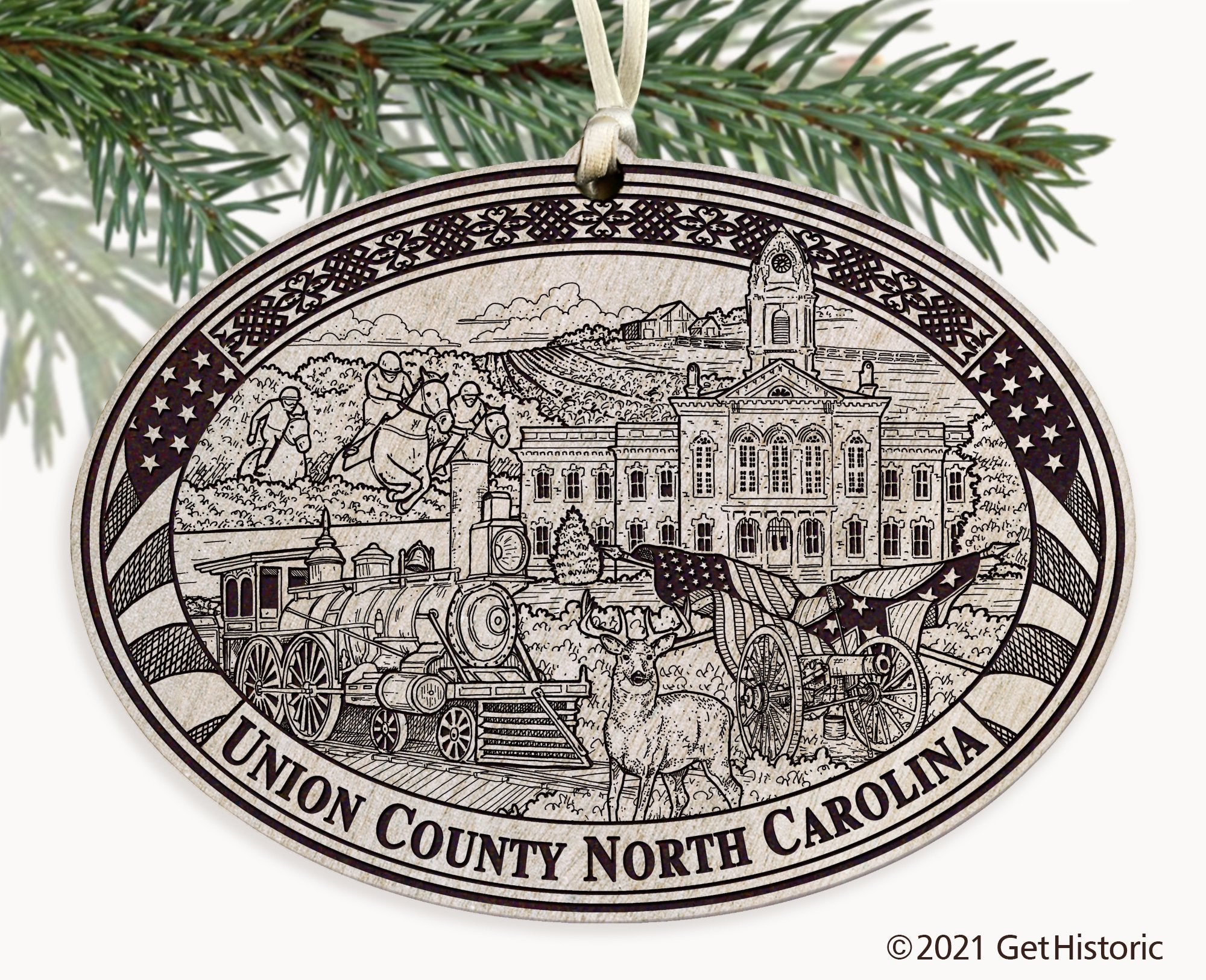 Union County North Carolina Engraved Ornament