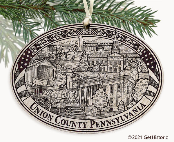 Union County Pennsylvania Engraved Ornament