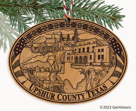 Upshur County Texas Engraved Natural Ornament