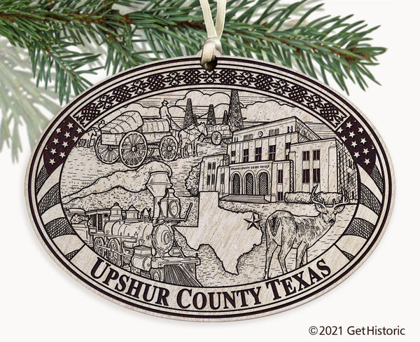 Upshur County Texas Engraved Ornament