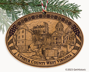 Upshur County West Virginia Engraved Natural Ornament