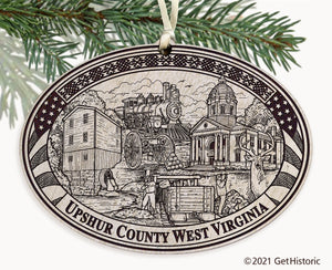 Upshur County West Virginia Engraved Ornament