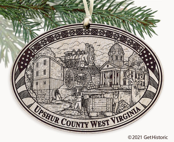 Upshur County West Virginia Engraved Ornament